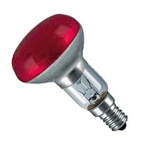Red Spot Bulb 240v 40w E14/SES GE Lighting 40R50/RED/SES 2 pack Blister