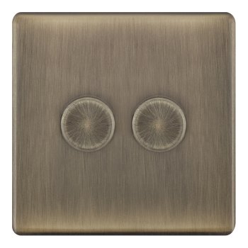 Selectric 5M-Plus Antique Brass 2 Gang 5-100W 2 Way Dimmer Switch