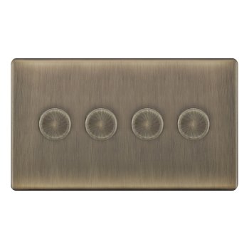 Selectric 5M-Plus Antique Brass 4 Gang 5-100W 2 Way Dimmer Switch