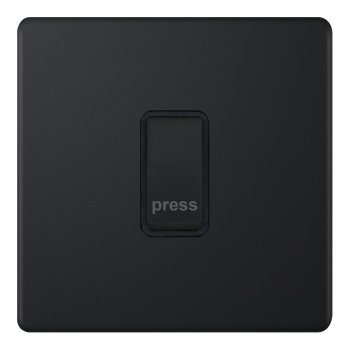 Selectric 5M-Plus Matt Black 1 Gang 10A Push to Make Switch with Black Insert