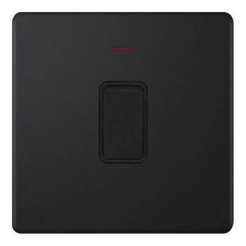 Selectric 5M-Plus Matt Black 1 Gang 20A DP Switch with Neon and Black Insert