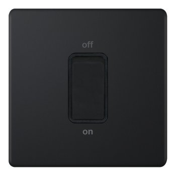 Selectric 5M-Plus Matt Black 1 Gang 45A DP Switch with Black Insert