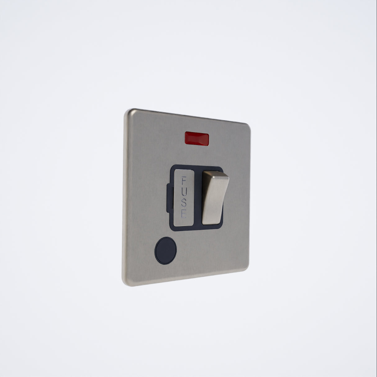 Screwless 13A Switched Spur c/w Neon + FO Brushed Chrome