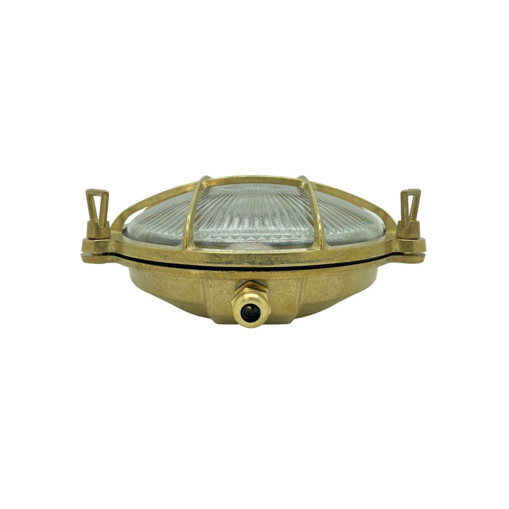solid brass porthole bulkhead small 190mm x 80mm