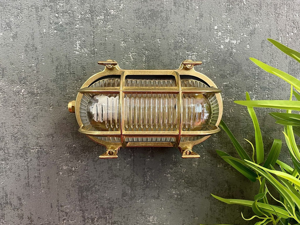 small ip64 solid brass bulkhead antique brass