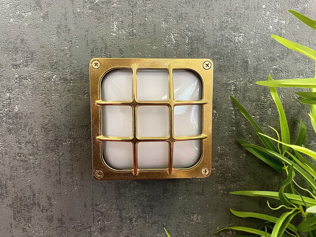 navigator solid brass square bulkhead antique brass