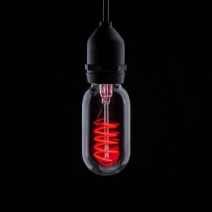 110-240v 4w E27 Filament LED T45x110mm RED - Prolite - FUNKYFIL/T45/4W/ES/RED
