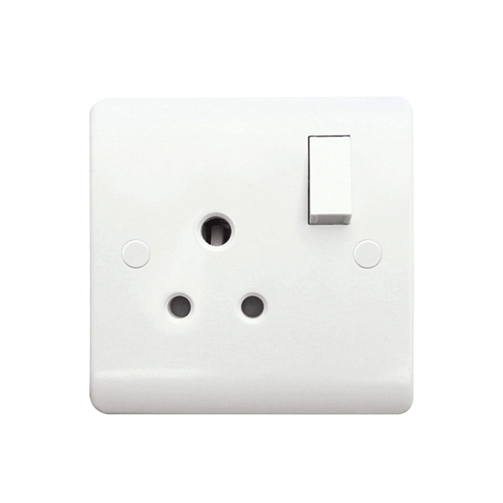 Caradok 1G 5A SP Switched Socket Round Pin