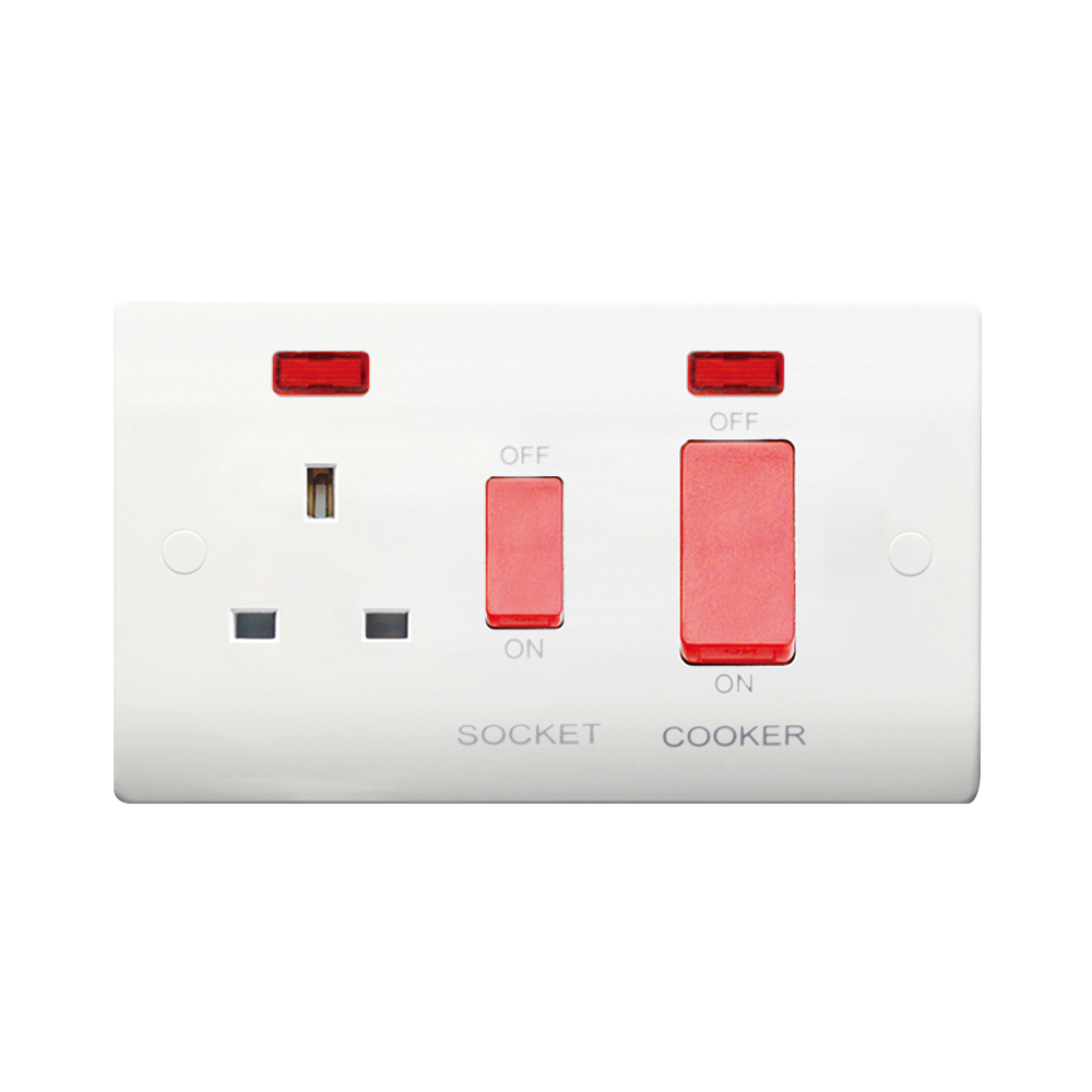 Caradok 45A DP Cooker Control Unit c/w Neon