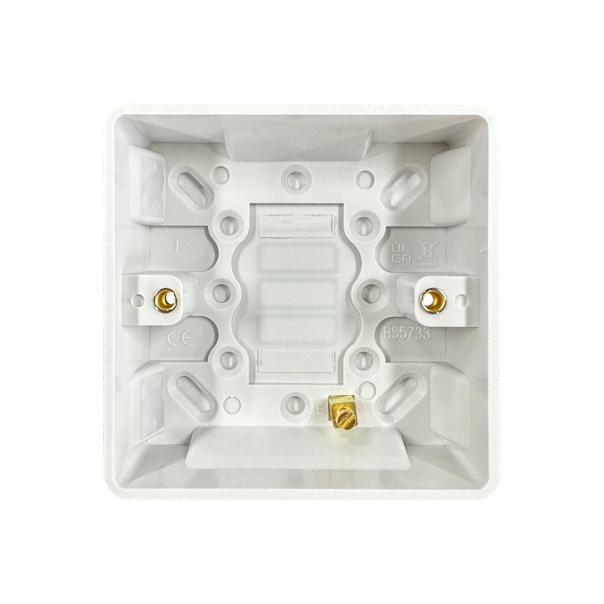 Caradok 1G 25mm White Pattress Rounded Corners