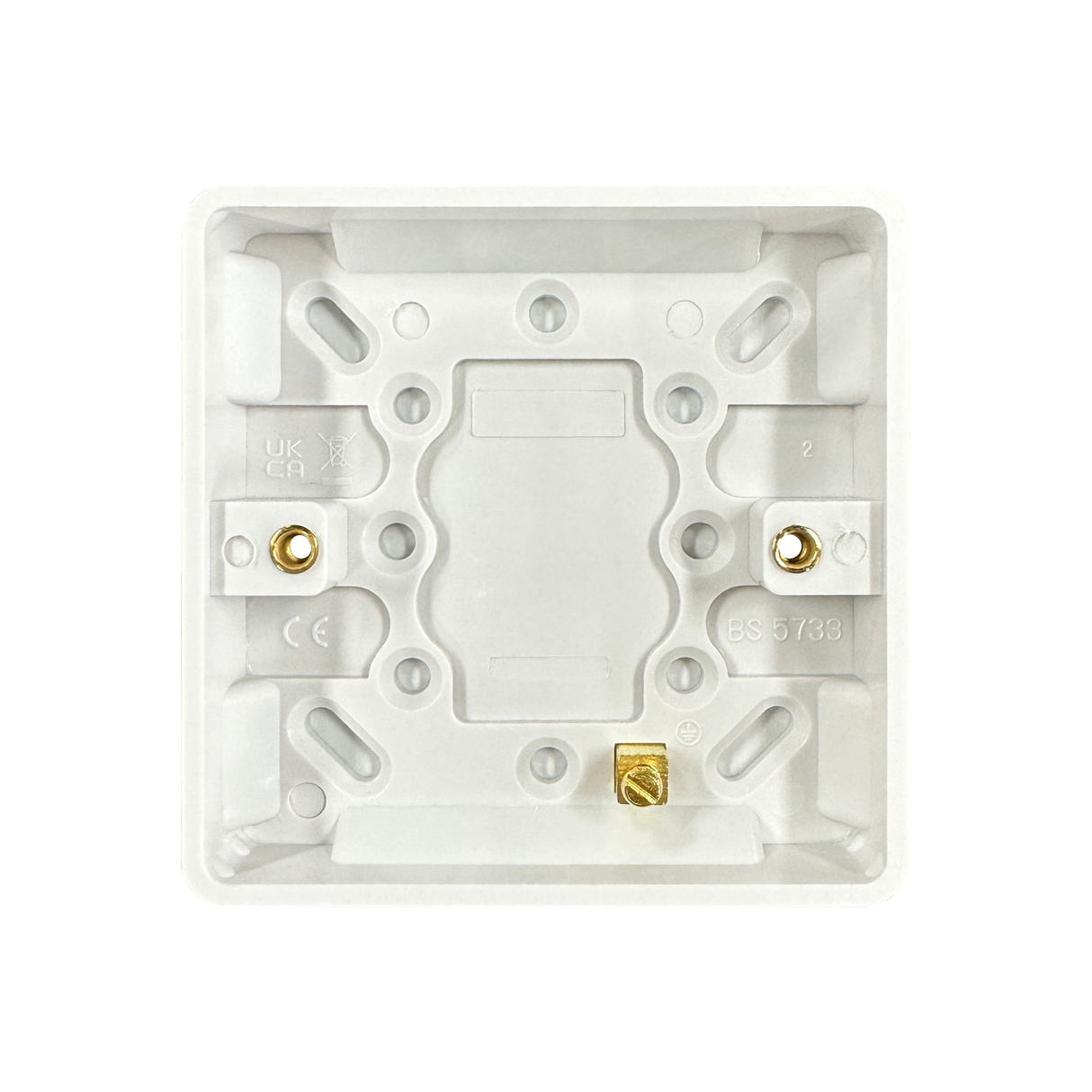 Caradok 1G 16mm White Pattress Rounded Corners