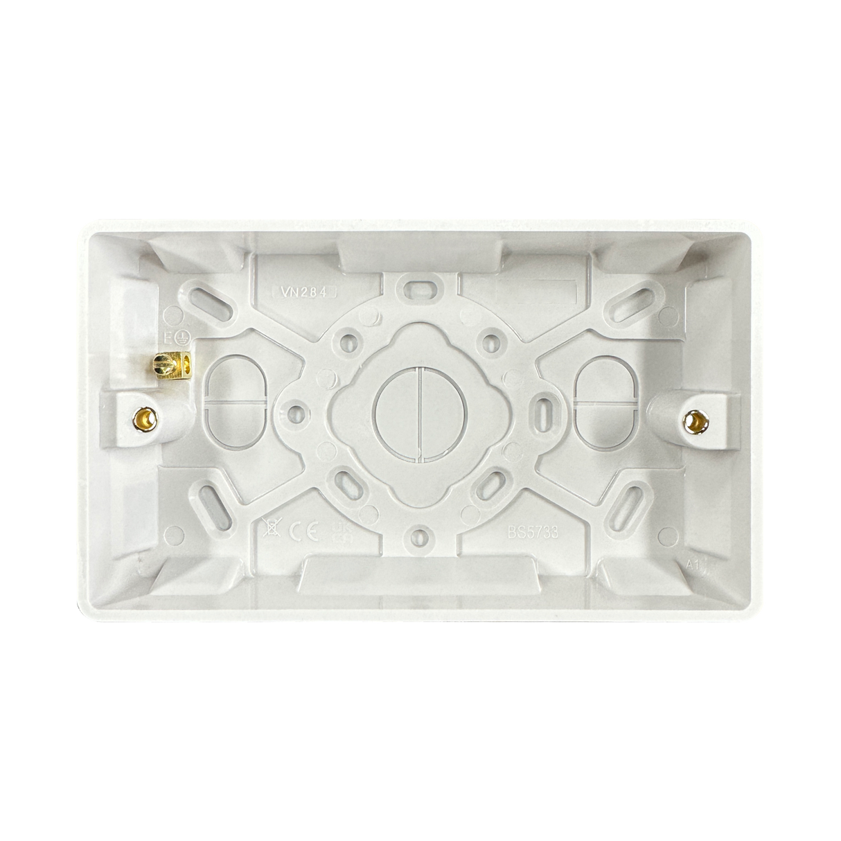 Caradok 2G 25mm White Pattress Rounded Corners