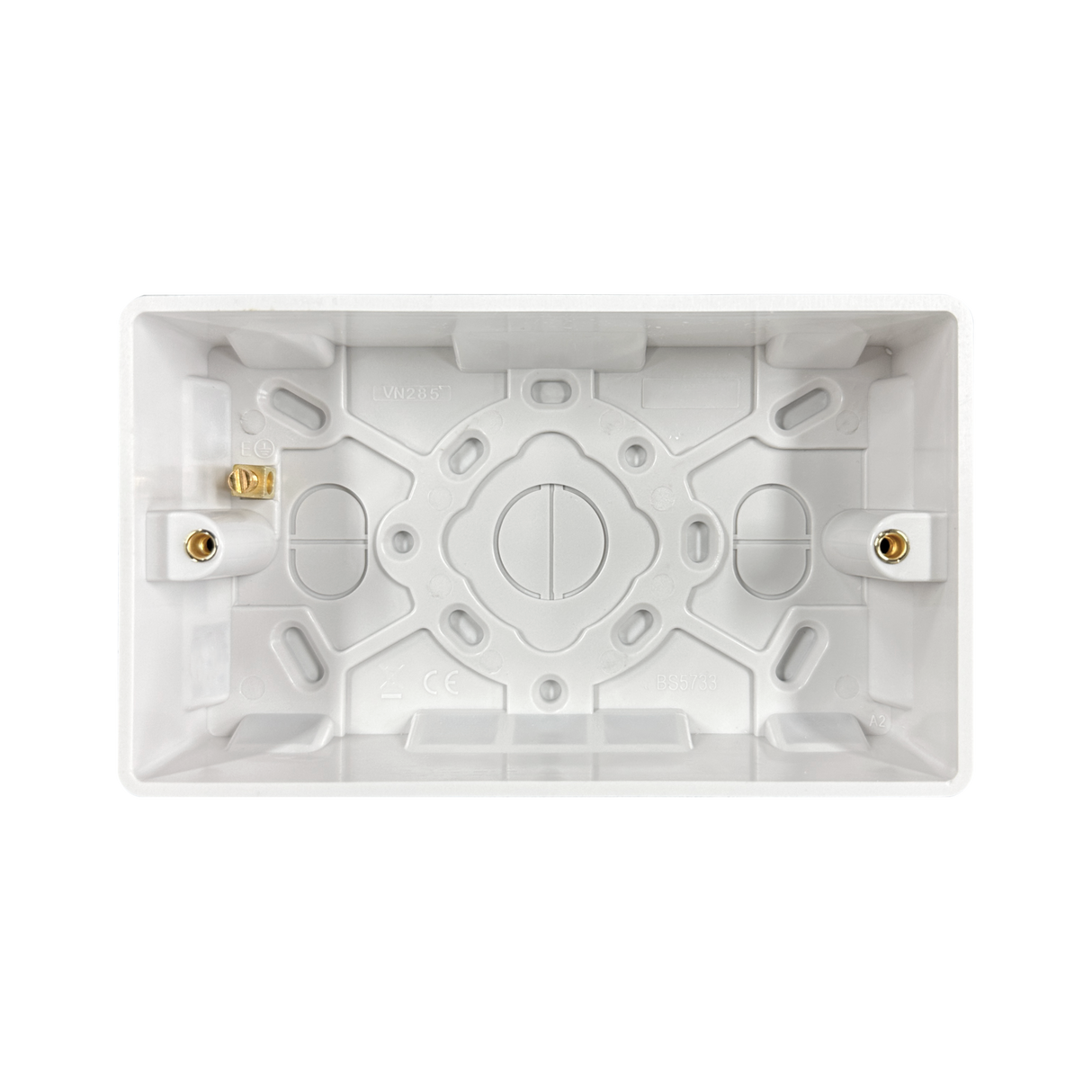 Caradok 2G 35mm White Pattress Rounded Corners