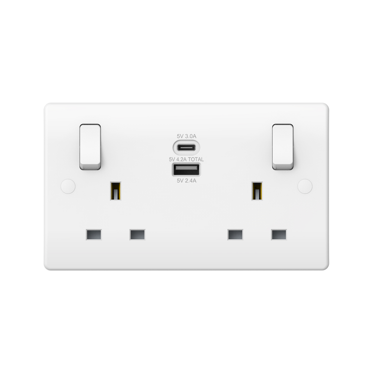 Caradok 2G 13A Switched Socket USB A + C