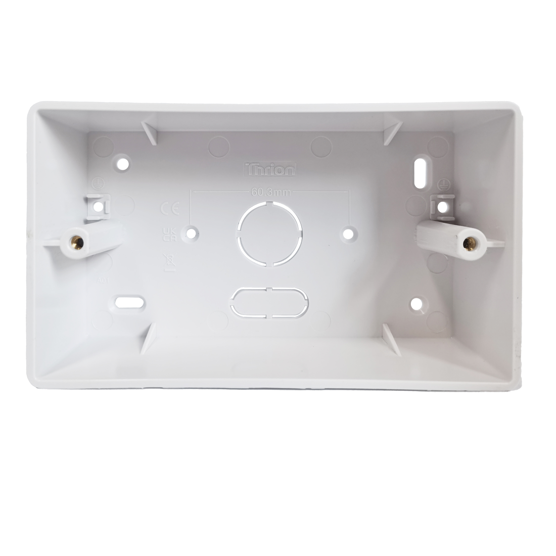 Caradok 2G 32mm PVC Box c/w Conduit/Mini Trunking K/O