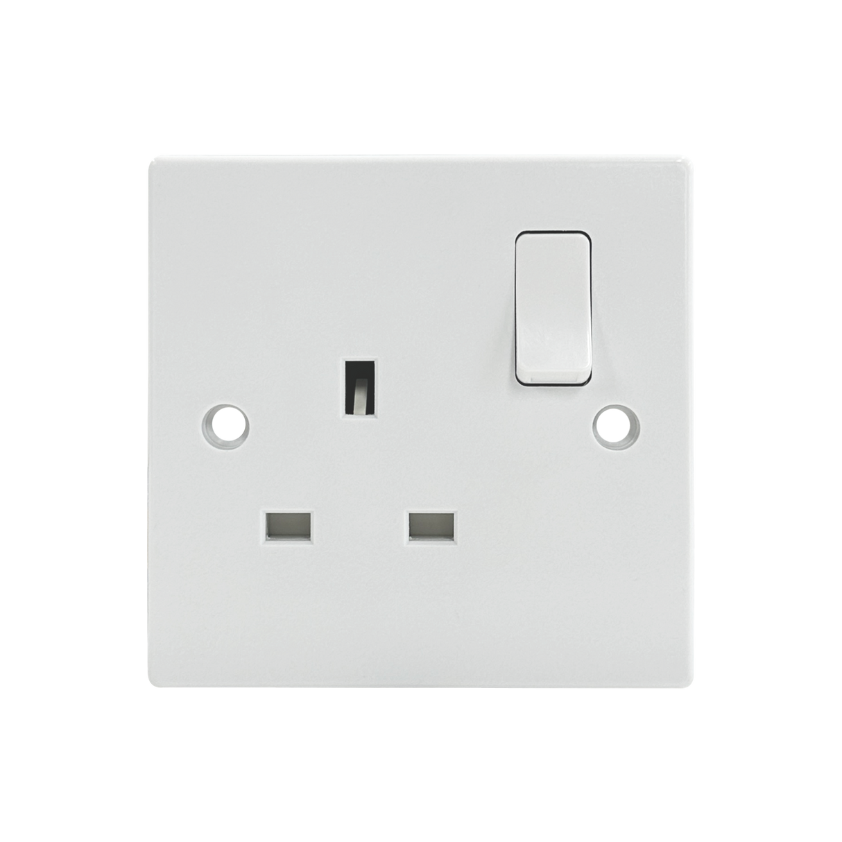 Caradok 1G 13A SP Switched Socket Squared Edge