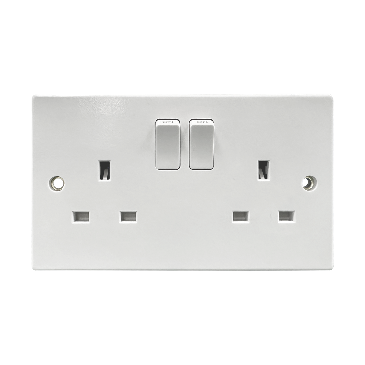 Caradok 2G 13A SP Switched Socket Squared Edge