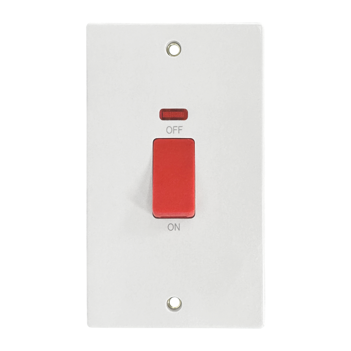 Caradok 2G 45A DP Switch c/w Neon Squared Edge