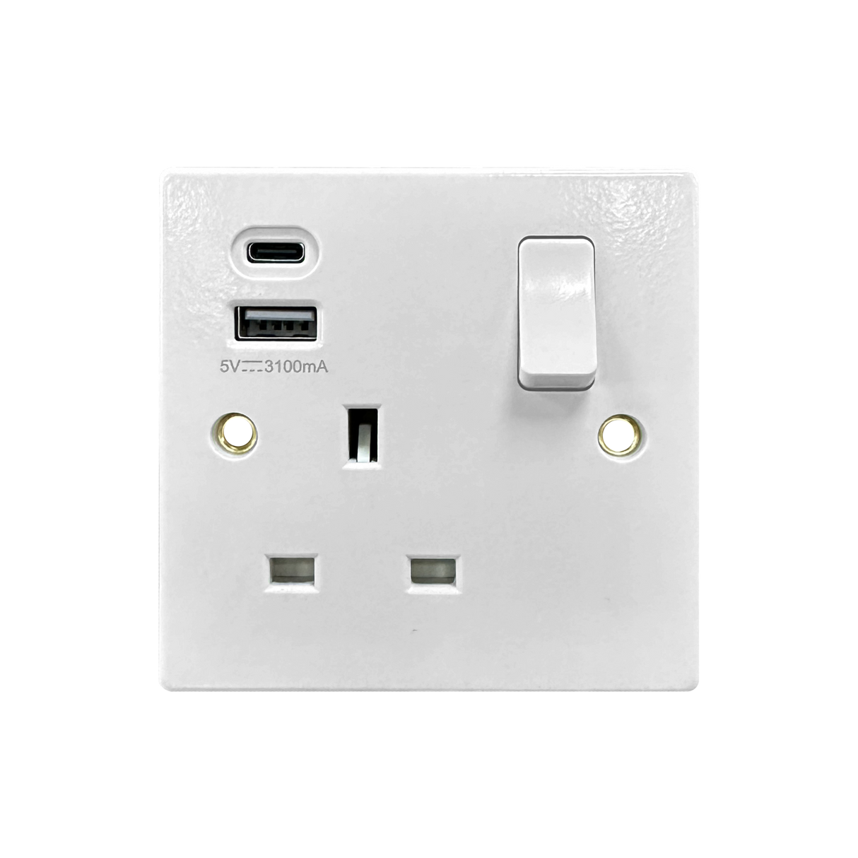 Caradok 1G USB A + C Socket Squared Edge