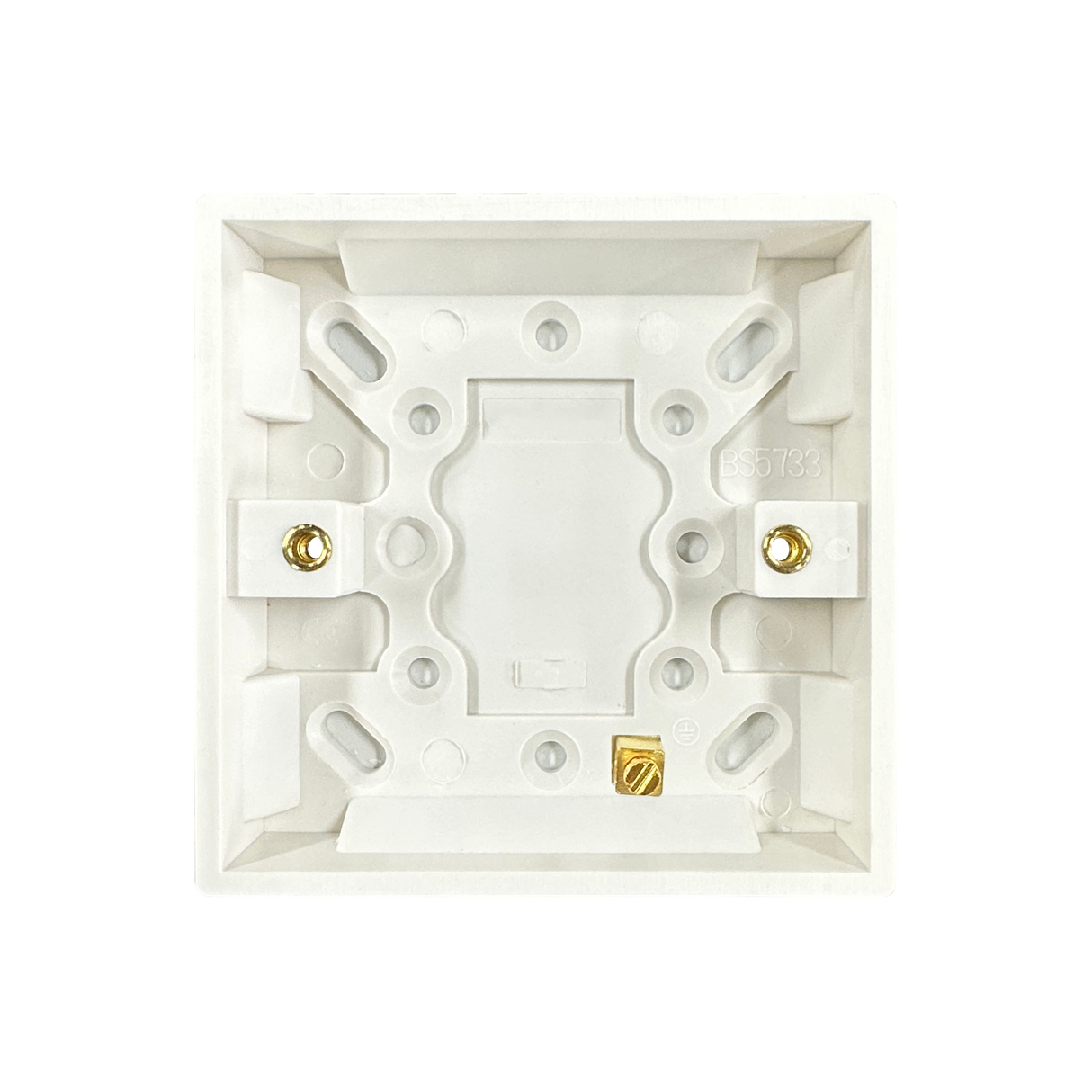 Caradok 1G 16mm White Pattress Squared Edge