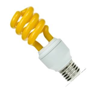 Fluorescent Sprial Lamp emits Yellow Light 240v 15w E27/ES