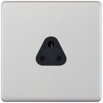 Selectric 5M-Plus Satin Chrome 1 Gang 2A Round Pin Socket with Black Insert