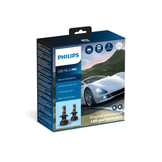 Philips 11342U91X2 Ultin Pro9100 P43t H4 (472) Halogen Bulbs