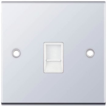 Selectric 5M Polished Chrome 1 Gang RJ45 Data Socket with White Insert