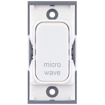 Selectric GRID360 White 20A DP Switch Module Marked ‘microwave’ with White Insert