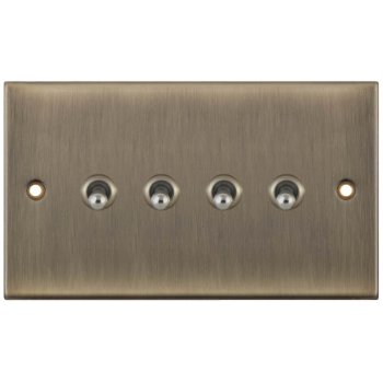 Selectric 5M Antique Brass 4 Gang 10A 2 Way Toggle Switch