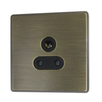 Caradok Antique Brass 1 Gang 5A 3 Pin Socket - Black Insert