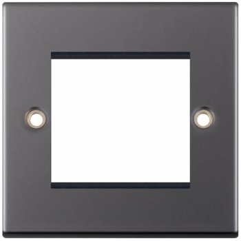 Selectric 5M Black Nickel 1 Gang Euro Plate with Twin Aperture