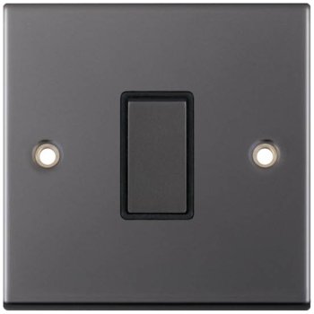 Selectric 5M Black Nickel 1 Gang 10A 2 Way Switch with Black Insert