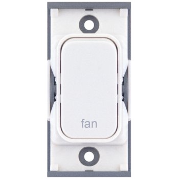 Selectric GRID360 White 20A DP Switch Module Marked ‘fan’ with White Insert