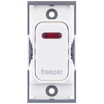 Selectric GRID360 White 20A DP Switch Module Marked ‘freezer’ with Neon and White Insert