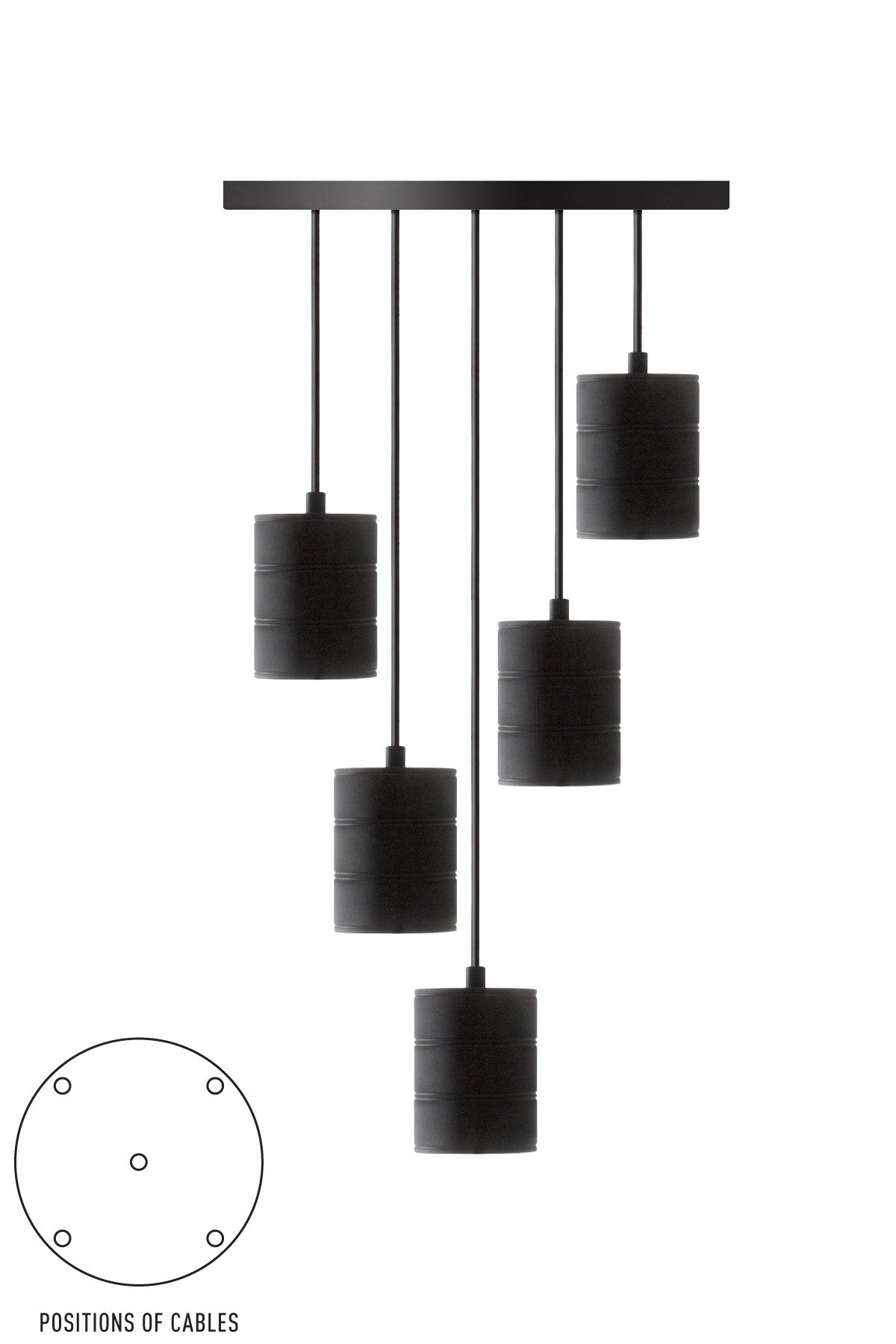 Calex 965252 - Giant Multi Cord Set Black 5 E40