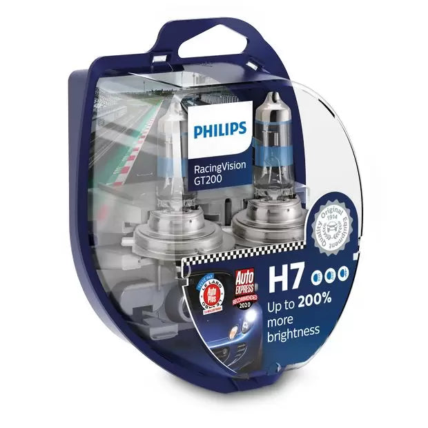 Philips 12972RGTS2 RacingVision GT200 55W H7 (499) Halogen Bulbs