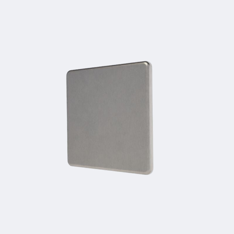 screwless single blank plate in brushed steel