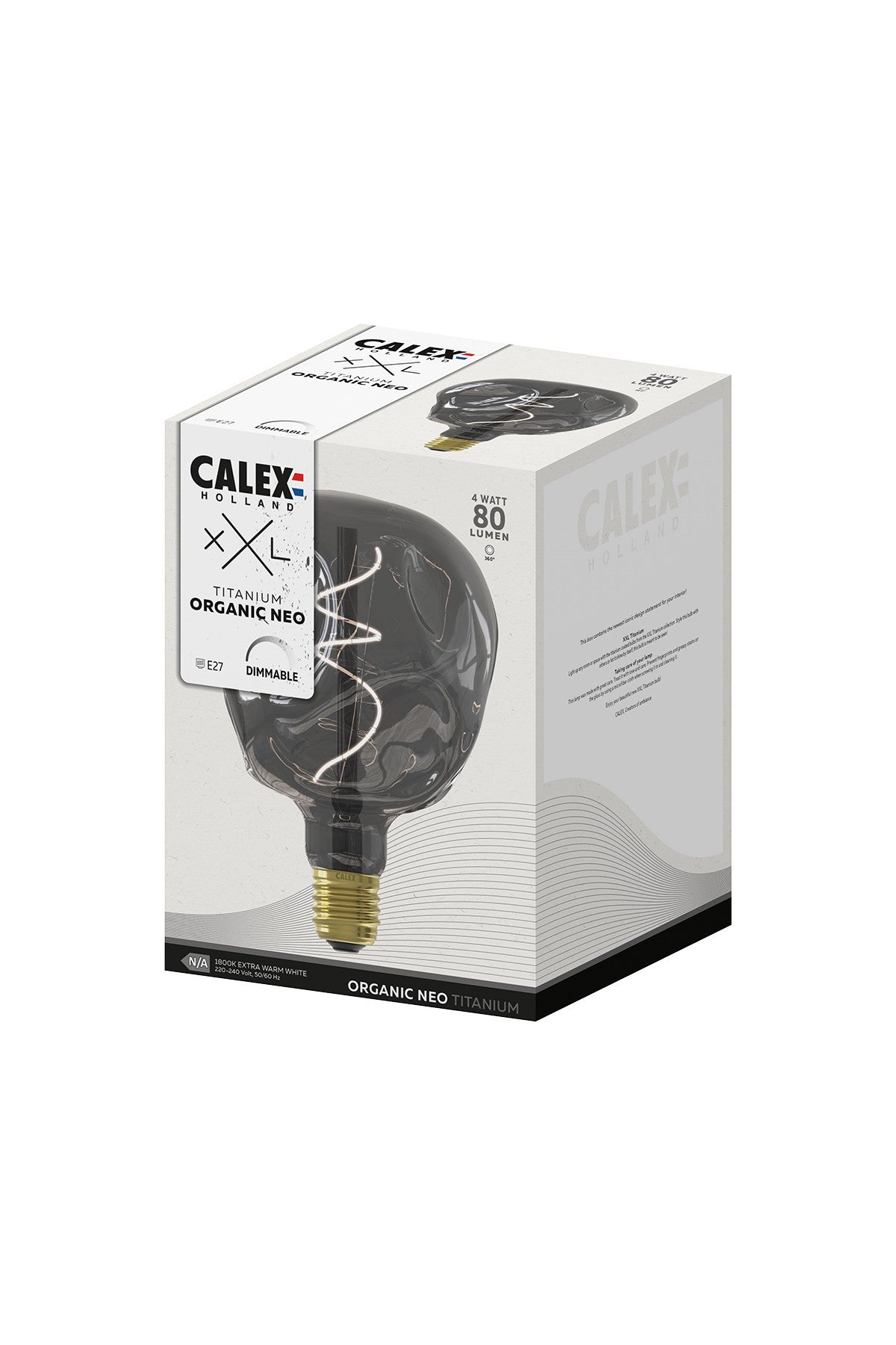 XXL Titanium LED lamp E27 4W 80lm 1800K Dimmable