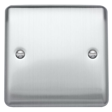 Caradok 1 gang blank plate Brushed Chrome - Caradok