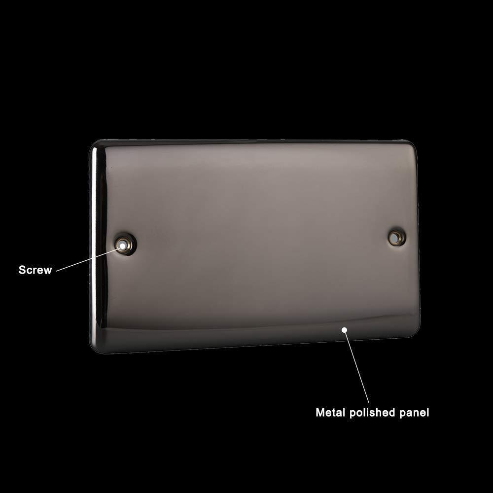 Caradok 2 Gang Blank Plate- Black Nickel - Caradok