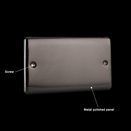 Caradok 2 Gang Blank Plate- Black Nickel - Caradok