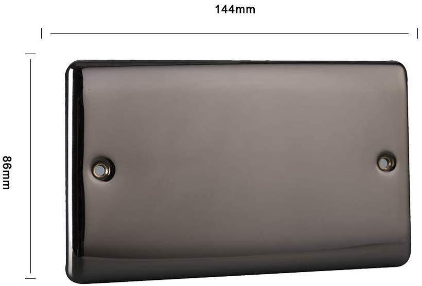 Caradok 2 Gang Blank Plate- Black Nickel - Caradok