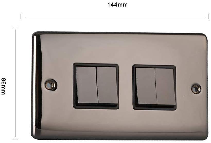 Caradok 4 Gang 2 Way Light Switch - Black Nickel - Caradok