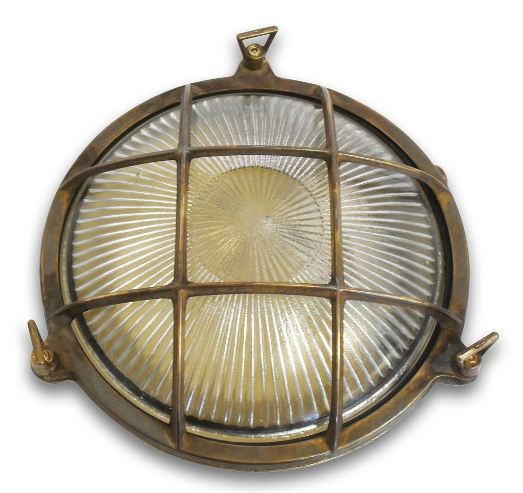 solid brass small porthole bulkhead antique brass - Caradok