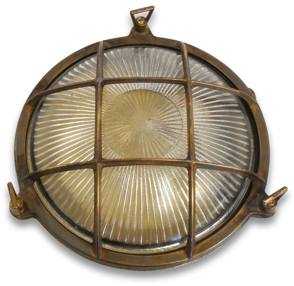 solid brass large porthole bulkhead antique brass - Caradok
