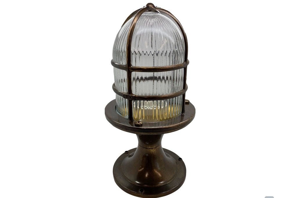 solid brass large post light antique brass - Caradok