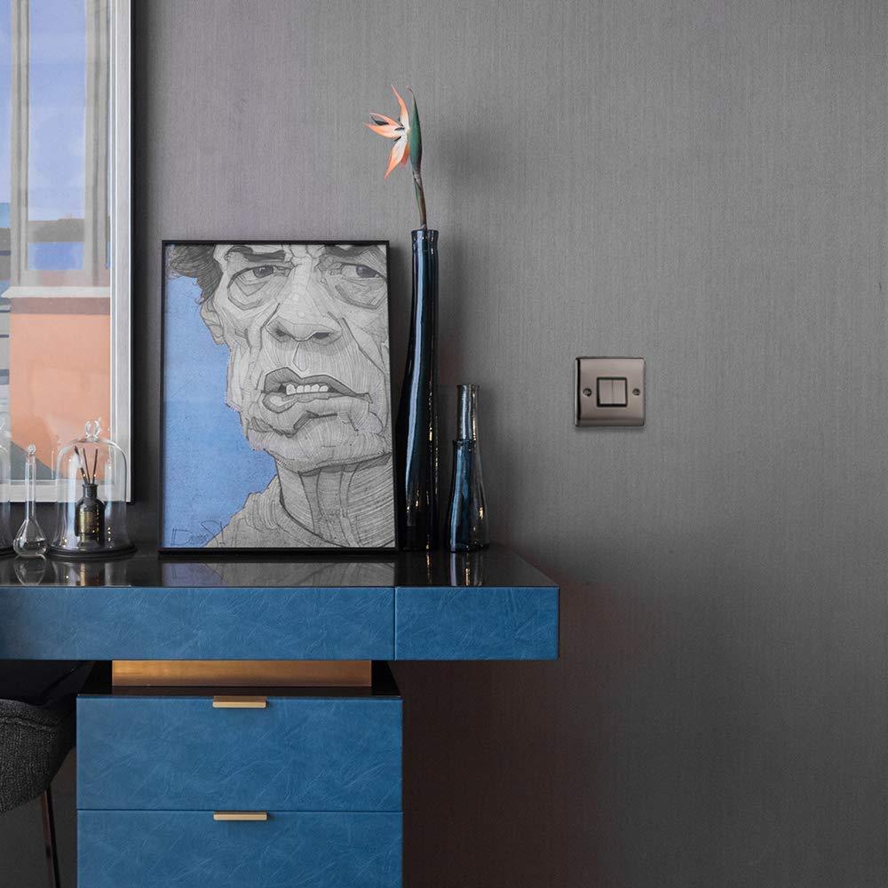 Caradok 2 Gang 2 Way Light Switch - Black Nickel - Caradok