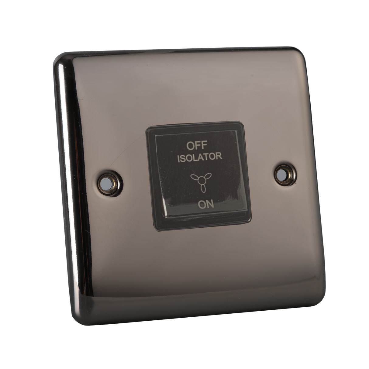 Caradok 1 gang 1 way 3-pole fan switch Black Nickel, Metal Switch - Caradok