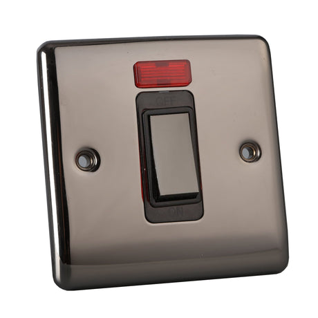 Caradok 1 Gang Cooker Control Unit Switched with Power Indicator - Black Nickel - Caradok